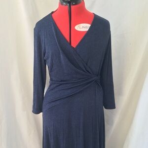 Navy Blue faux wrap dress, Traveler's by Chico's